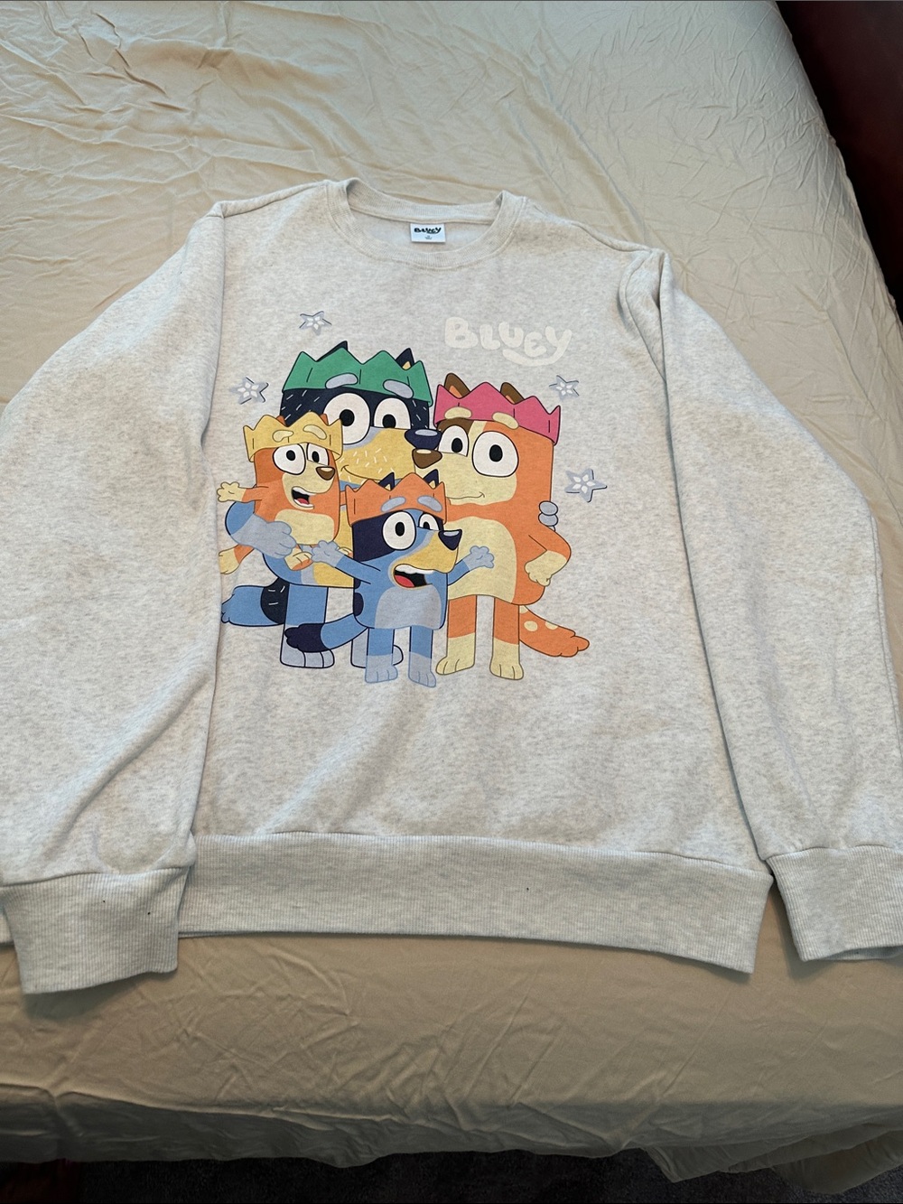 Bluey Graphic Crewneck Sweatshirt - Light Gray